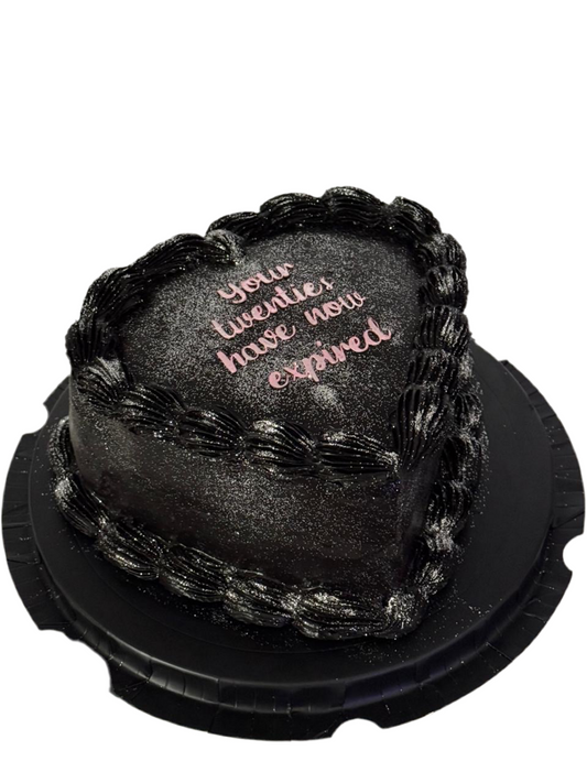 Heart Shape Dark Feminine Vintage Cake