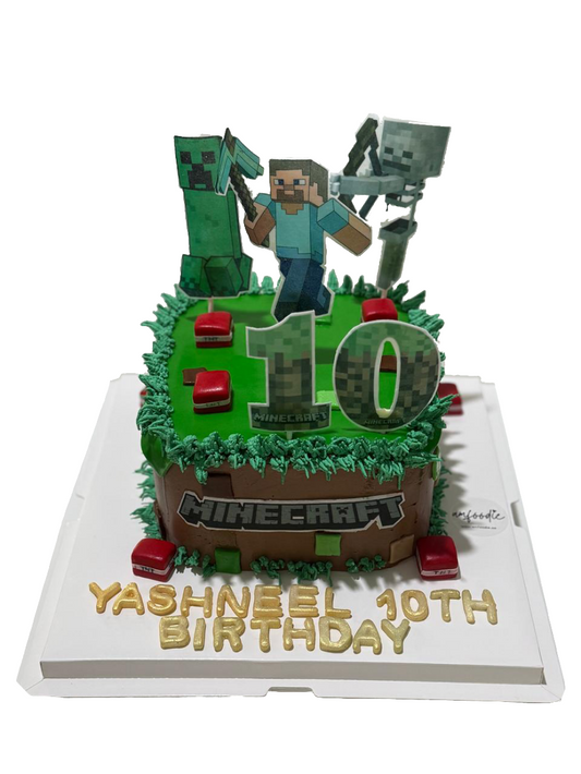Minecraft Theme Cake