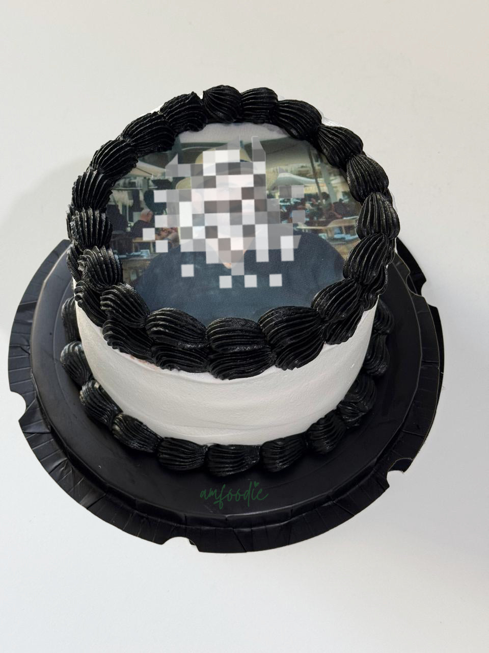 Burnaway Cake - Black and White