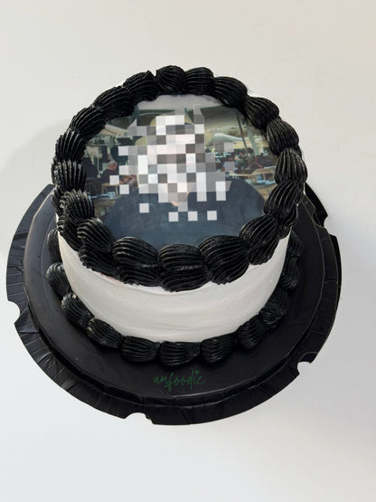 Burnaway Cake - Black and White
