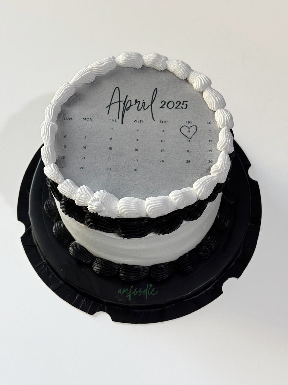 Burnaway Cake - Black and White