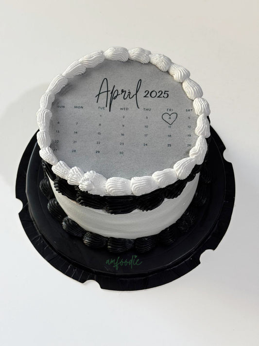Burnaway Cake - Black and White
